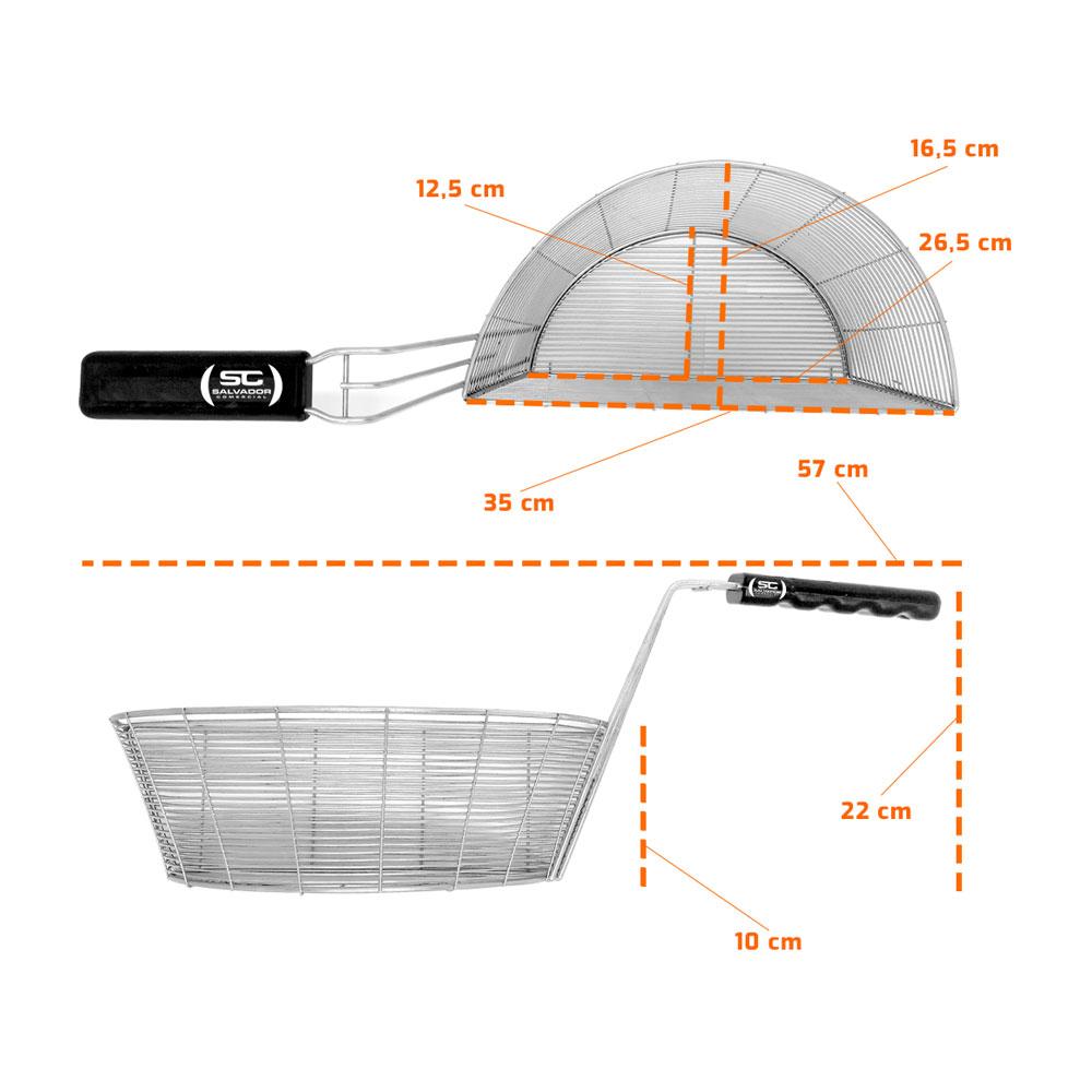 Cesto para Fritadeira Pequeno Esquerdo Galvanizado Multiuso TFAO 40 - Metalcubas
