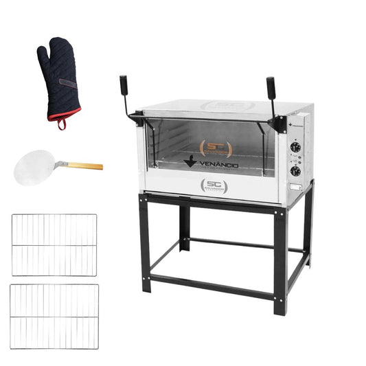 Forno Elétrico Industrial Roma Inox Feri90 220v + 2 Grades + Luva Térmica + pá Pizza - Venâncio
