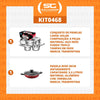 Kit - Jogo de Panelas Solar 6pçs Inox + Panela Wok Alumínio Loreto 28cm Vermelha - Tramontina