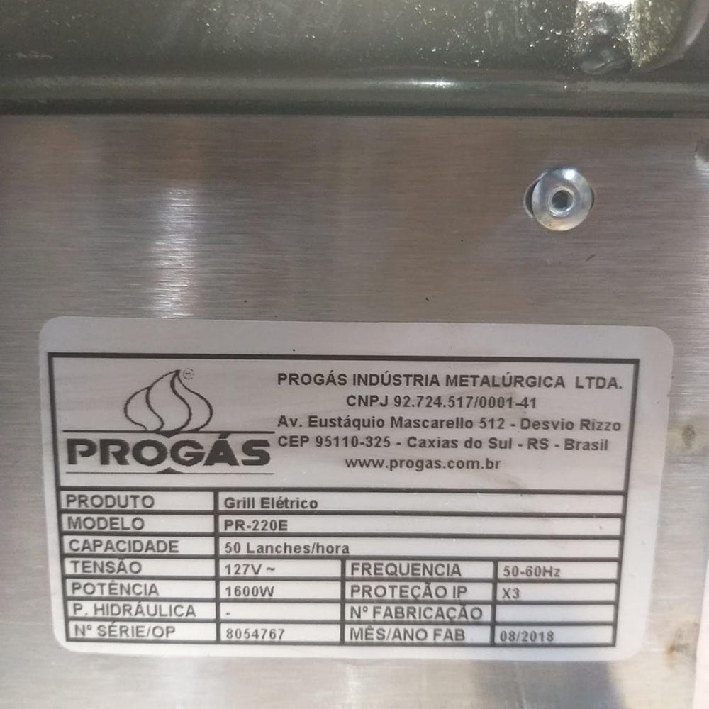 Semi - Prensa Mini Grill Elétrico PR-220E New Queen Progas 127V