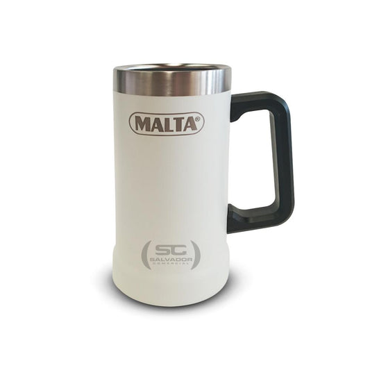 Caneca Térmica Para Cerveja Chopp Gelado Em Inox 709ml Cqs 5751 Branco - Malta