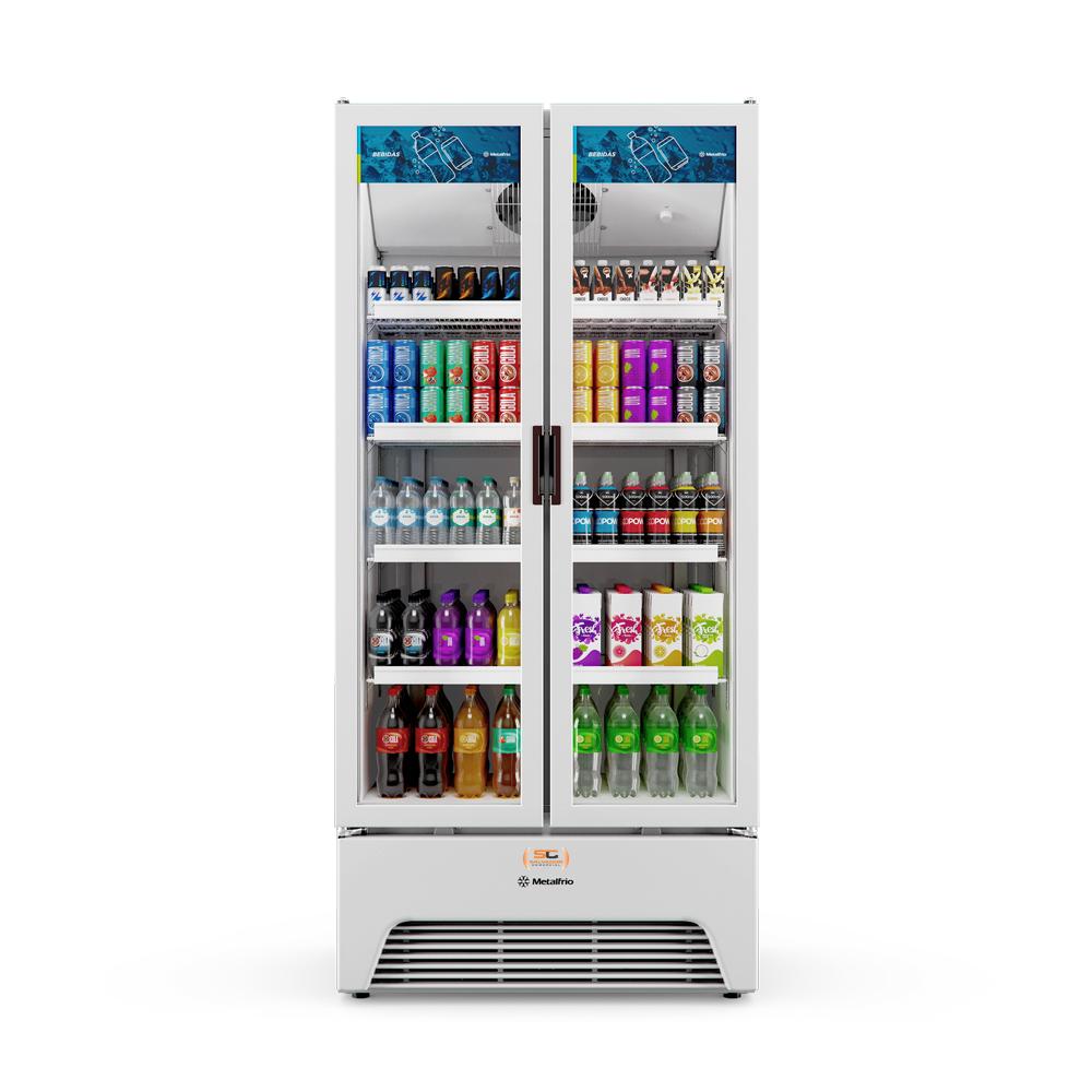 Refrigerador Expositor Vertical Bebidas Duas Portas Vidro 691/752L VB70AL Branca 220V - Metalfrio