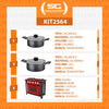 Fogão Industrial 2 Bocas com Forno Bravo Vermelho Venâncio + 2 Caçarolas Tramontina Turim