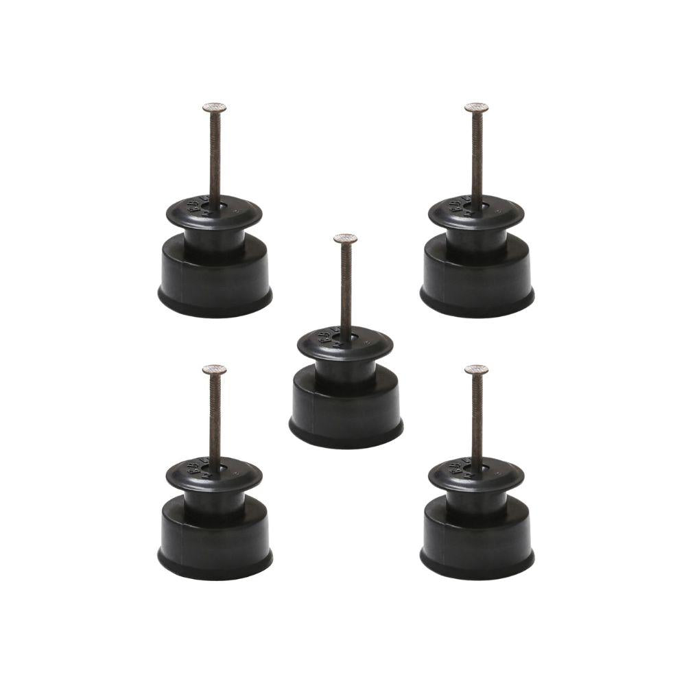 Kit 500 Roldanas Isoladas Preta C/prego 30mm Para Arames Eletrificados em Pead RD30 - Zebu 2895-9