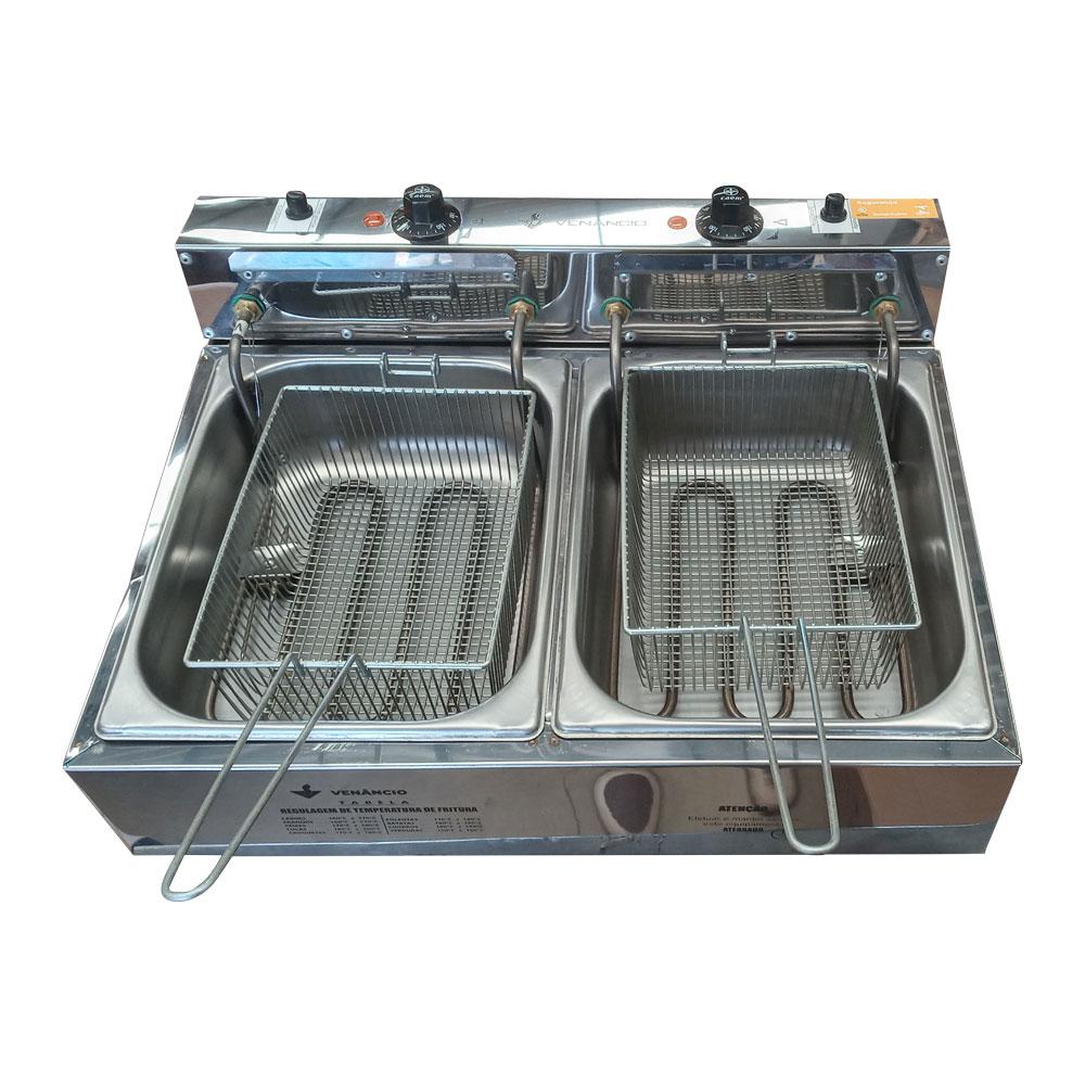 SEMINOVO - Fritador Elétrico Retangular Óleo 2 Cubas SFE212 127V - Venâncio