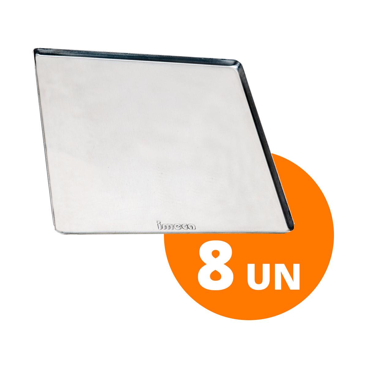 Kit - 8 Assadeiras Estampada Lisa Em Alumínio 35x35x1 Para Fornos Prp-004 / Fcsb4e / Fcv-35 - Imeca