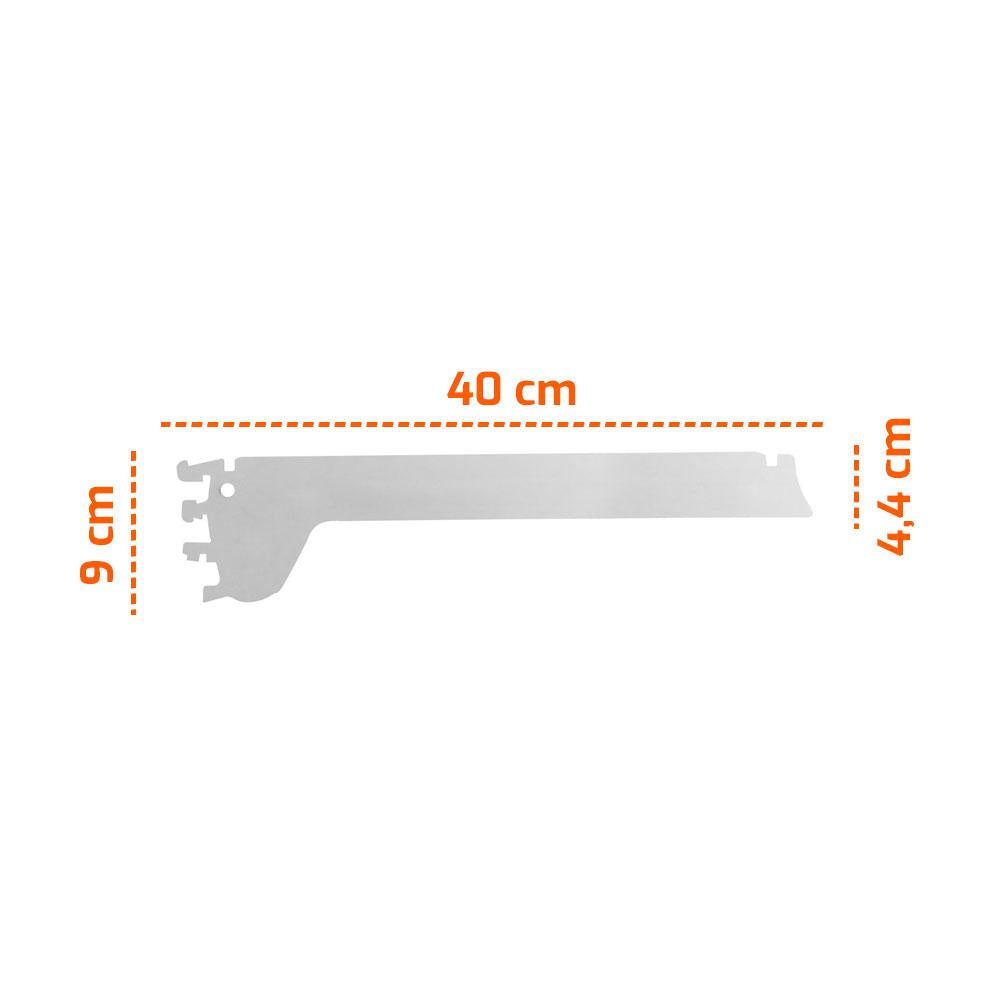 Kit 10 Mãos Francesas Apoio Para Bandeja 40cm SLG Gôndolas New Plus - SA Gôndolas