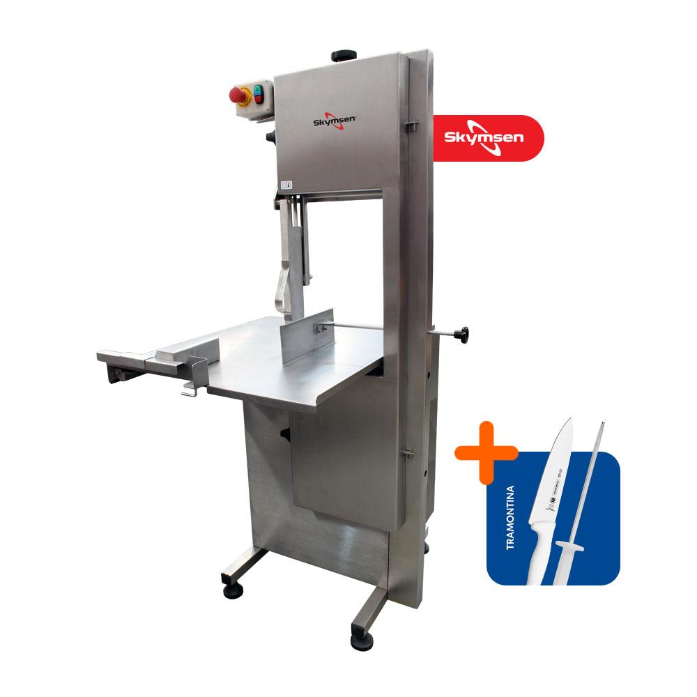 Serra Fita Profissional Inox Para Açougue 2,82m Com Regulador SL282 220v Skymsen + Faca + Chaira