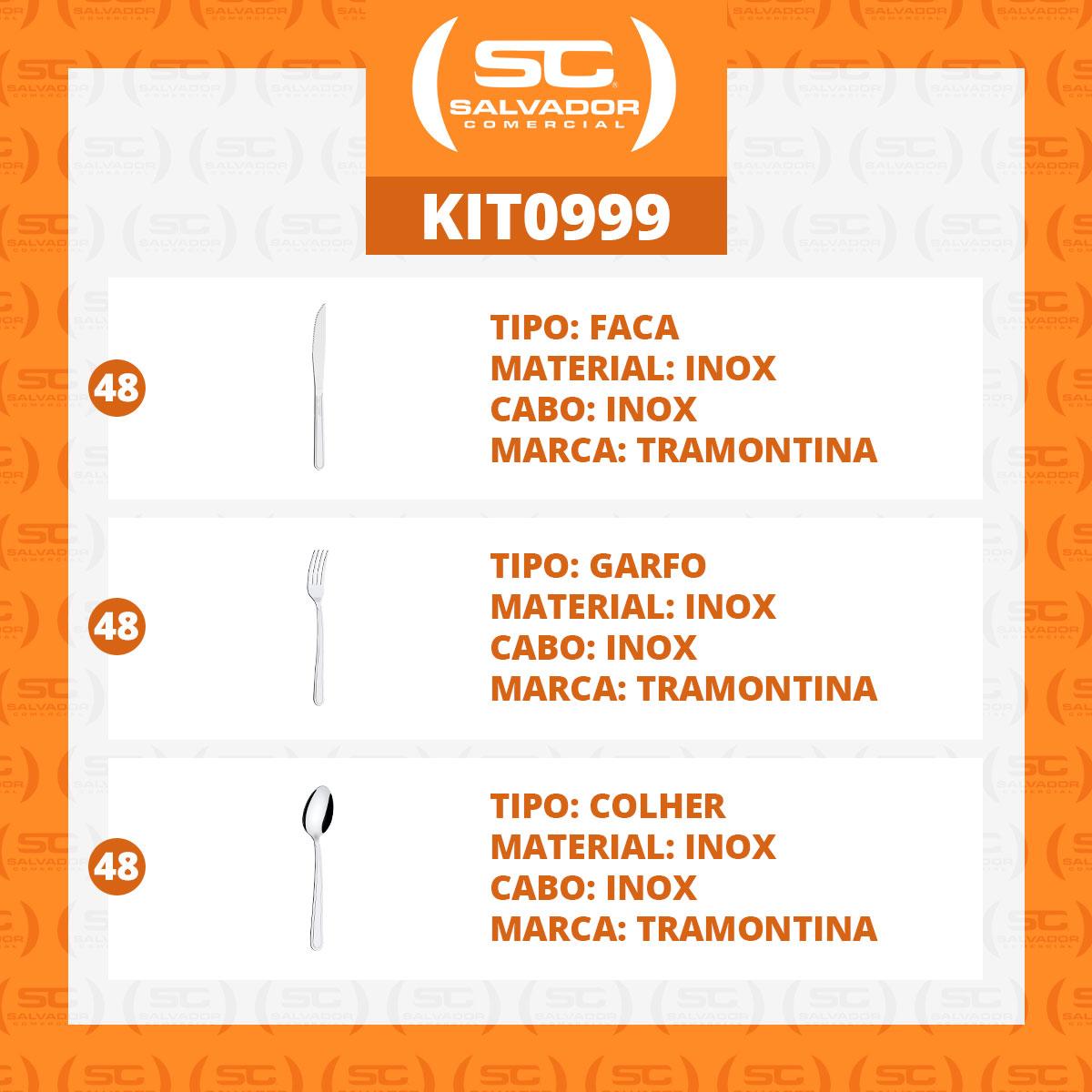 KIT - Jogo de Facas, Garfos e Colheres Búzios 144 Peças em Aço Inox IBAG - Tramontina