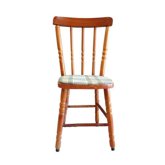 SEMINOVO - Cadeira Madeira Pés Torneados Natural Com Estofado - Disa Móveis