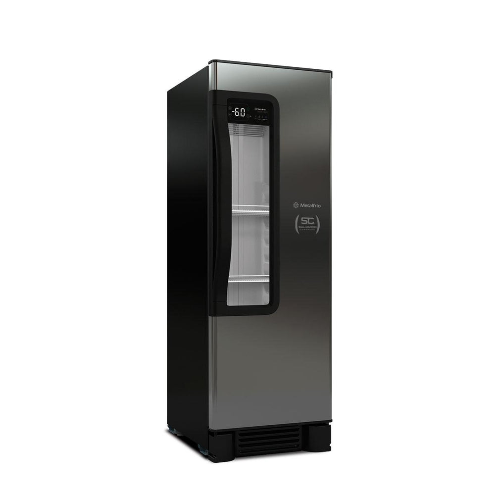 Cervejeira Beer Maxx Preta 228/264L Porta Com Visor Inox +2°C e -6°C VN25TP 127V - Metalfrio