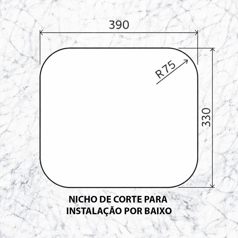 Cuba de Embutir em Aço Inox 40x34 Basic 40 BL - Tramontina 94081556