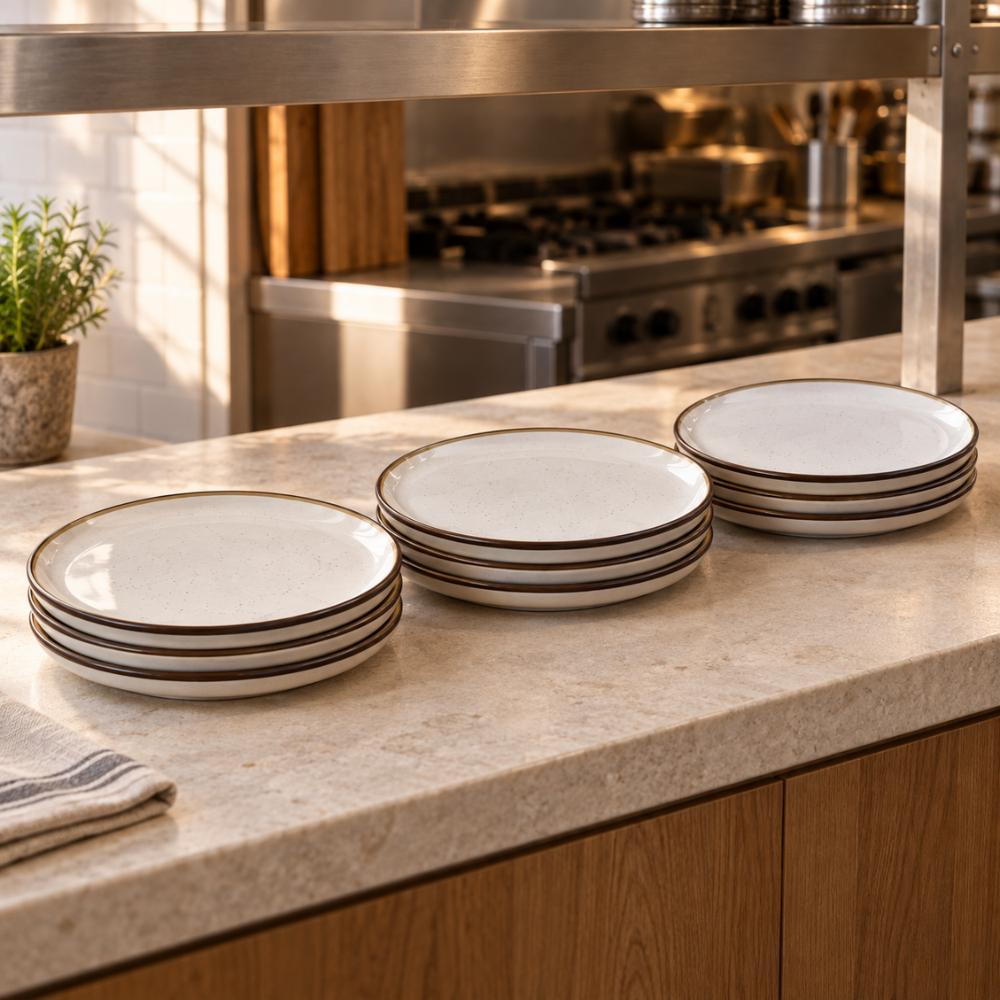 Jogo de Pratos Raso 25cm Canyon 24 Peças em Porcelana Decorada - Tramontina 96580132