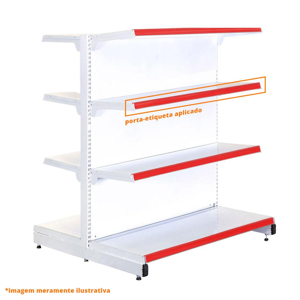 Kit 10 Porta Etiquetas Simples 90cm Vermelho Com Acrílico New Plus - SA Gôndolas