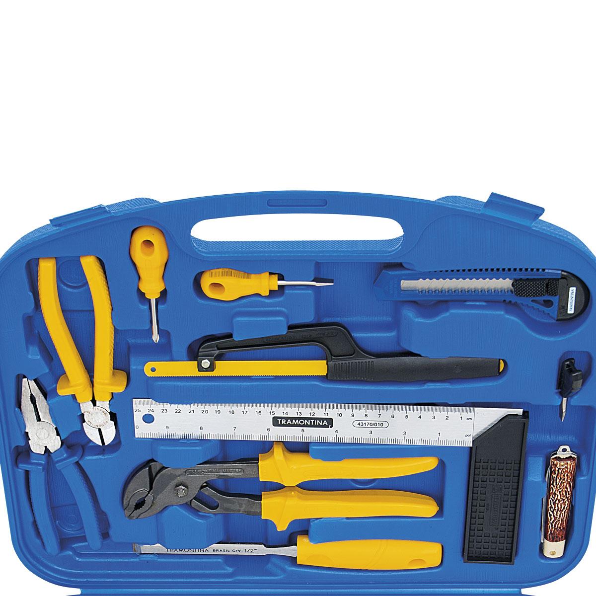 Kit de Ferramentas Essenciais Com Maleta 52 Peças  Manuais - Tramontina 43410030