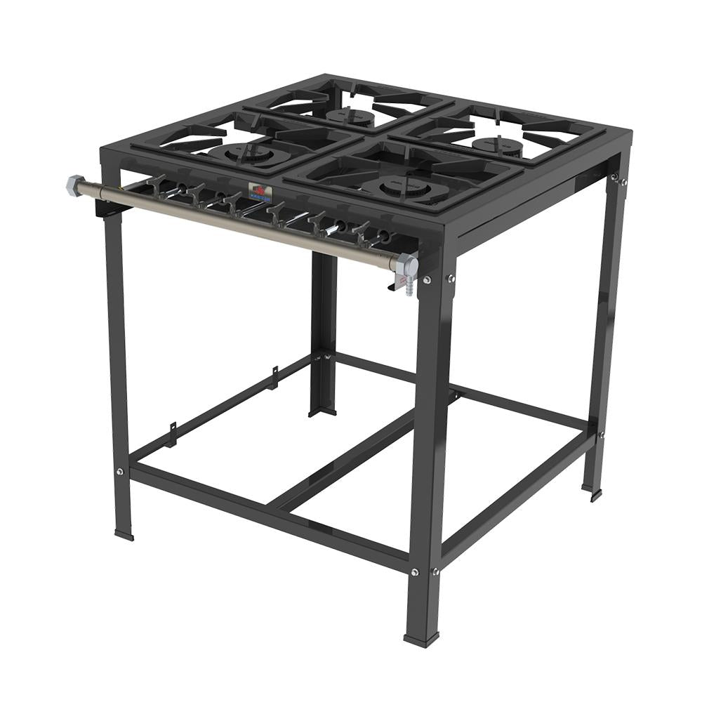 Fogão Industrial 4 Bocas 2 Duplas e 2 Simples a Gás Baixa Pressão Ferro Fundido PMSD-42 G2 - Progás P42198
