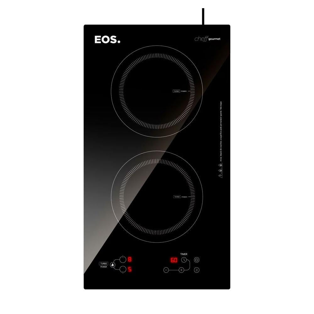 Kit Fogão Cooktop De Indução 2 Bocas ECI02EP 220V EOS + Panelas Inox Solar Ø 16cm PIT4 e PIT7