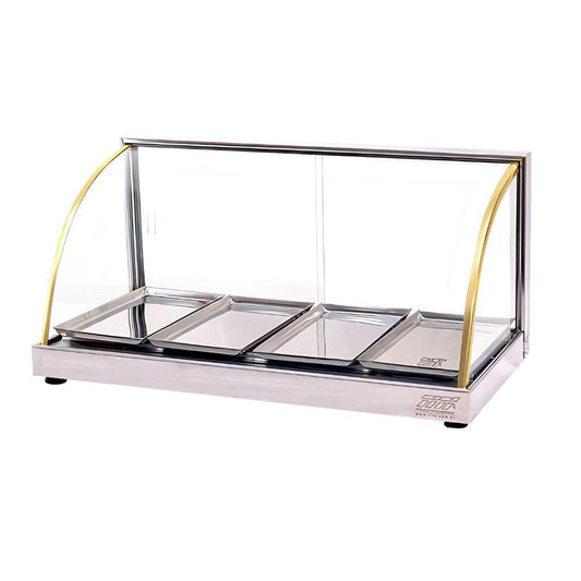 Estufa Vidro Curvo Bancada Salgados Horizontal 4 Bandejas W4B Titã