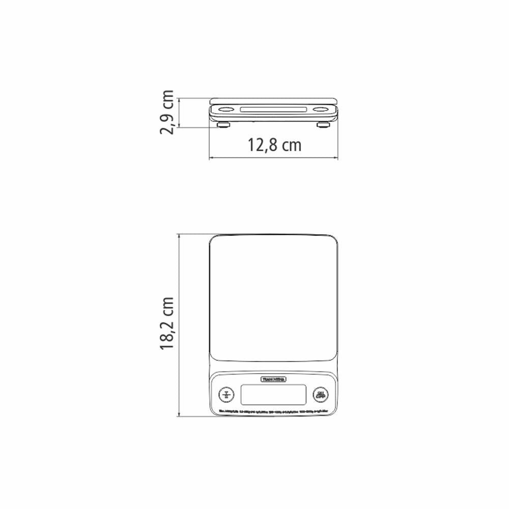 Balança Digital Base em Aço Inox Alta Precisão Para Cozinha Adatto 3kg - Tramontina 61101050