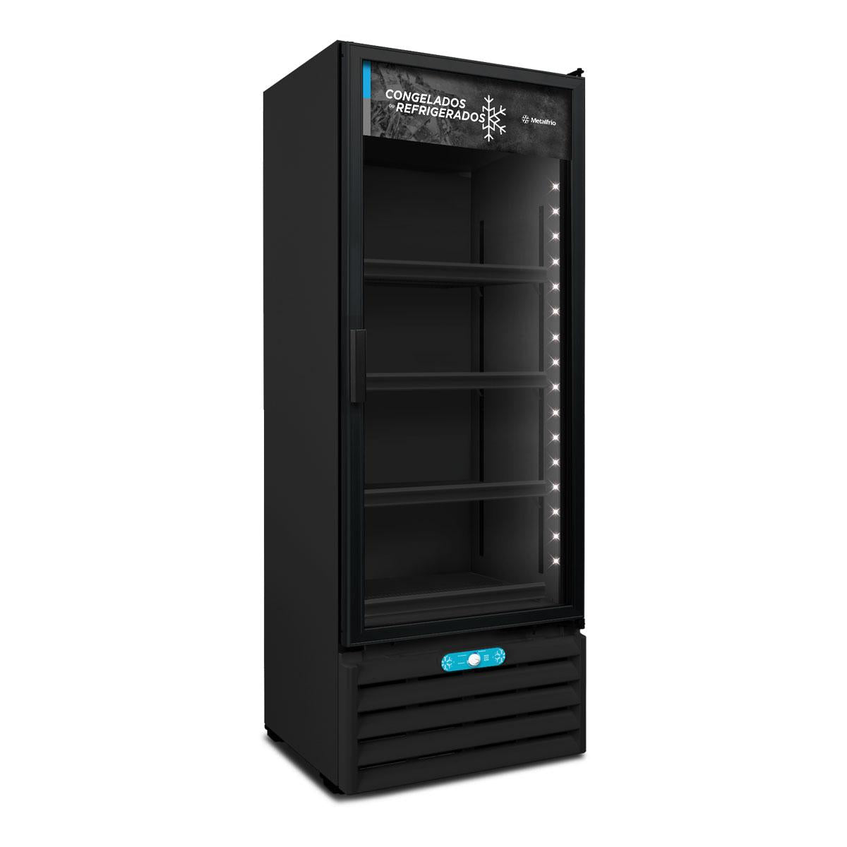 Freezer Conservador Vertical 127V Dupla Ação Porta de Vidro 512/531 Litros Vf55AH All Black - Metalfrio