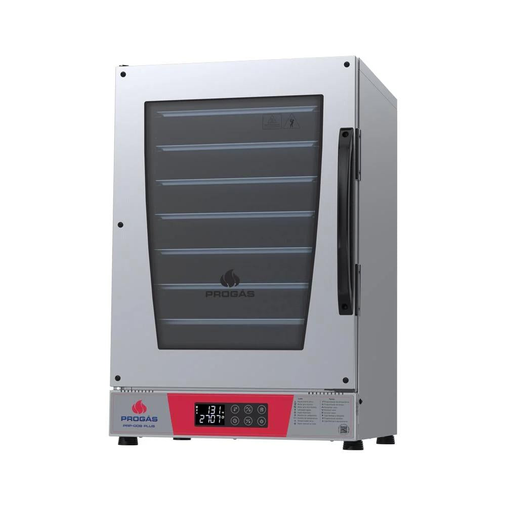 Kit Forno Turbo Elétrico  Profissional Digital Prp-008 Plus 220v Vermelho + 4 Grades - Progás