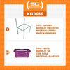 Kit - Suporte Para Cestos de Compras Simples + 30 Cestos D100 Rosa