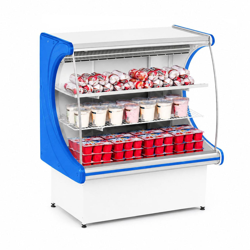 Vitrine Panorâmica Refrigerada Balcão Expositor Com Serpentina 1,00m Vprs 1000 Azul 220v - Refrimate