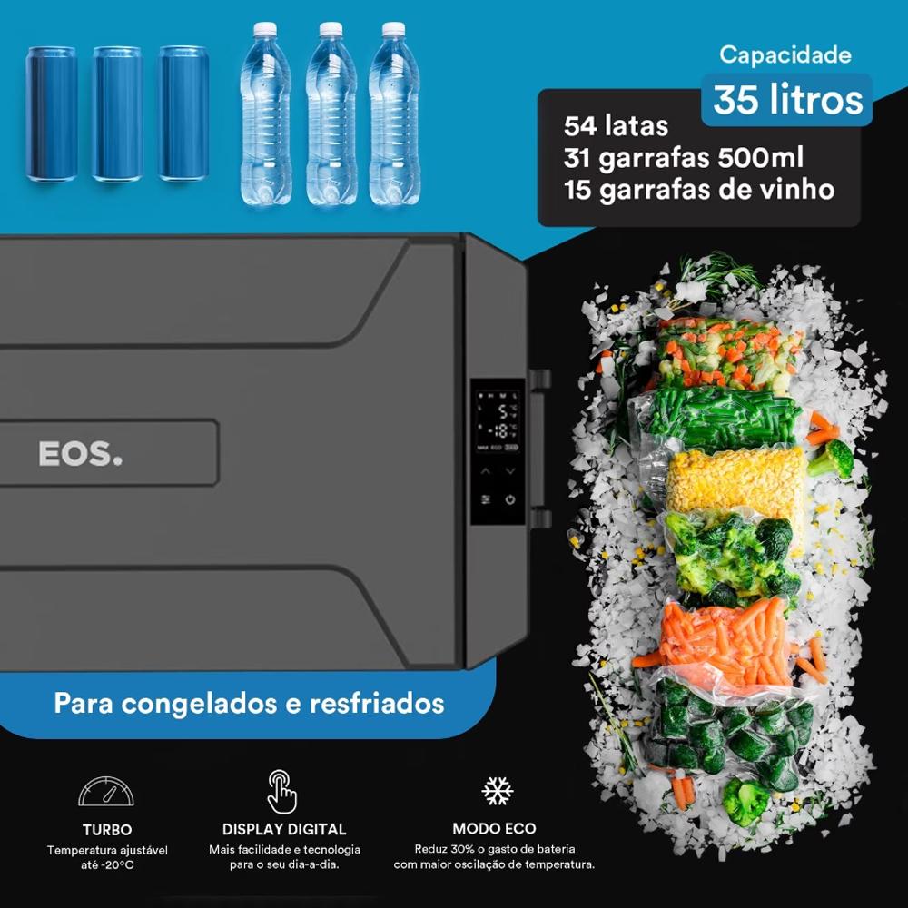 Freezer E Geladeira Portátil 35L Quadrivolt Dupla Ação EFC40 127V/220V/12V/24V - EOS
