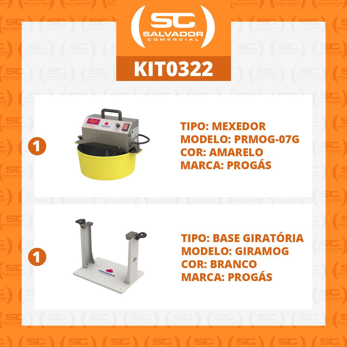 Kit - Misturador Mexedor Gás Mogmix 7 Lts Prmog-07 Amarelo Bivolt + Giramog - Progás