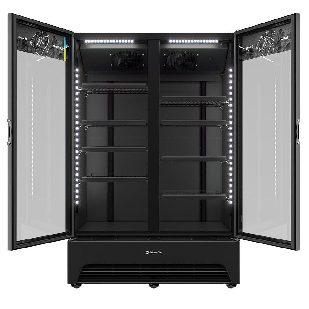 Refrigerador Expositor Vertical Bebidas Duas Portas Vidro 1164/1257l Vbm3ah All Black 220v - Metalfrio