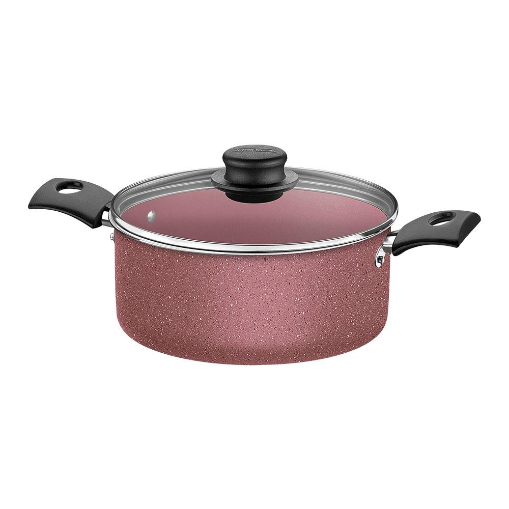 Jogo de Panelas Turim Aluminio Revestimento Antiaderente 5 Peças Rosa - Tramontina 20298461