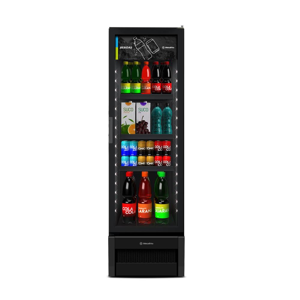 Visa Cooler Refrigerador Multiuso Expositor Vertical 313/343L VB28RH All Black 220V - Metalfrio