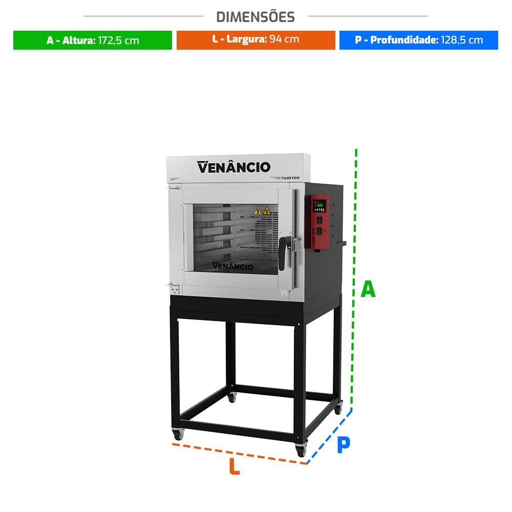 Forno Turbo a Gás Industrial 5 Esteiras Twister Externo Pintado FVT5G 220V - Venâncio 54447