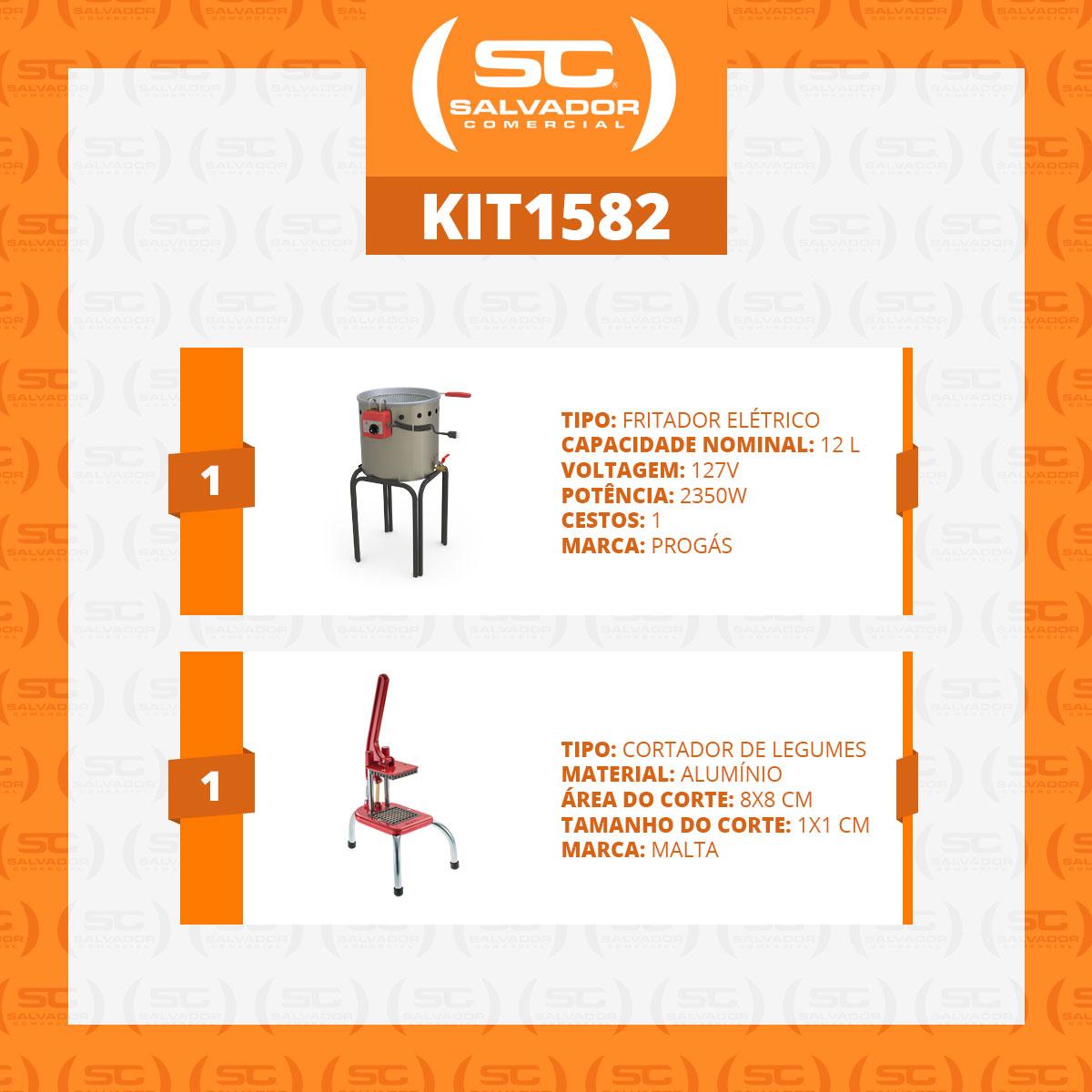 Tacho Fritador 2350W Industrial Elétrico PR-90E Água e Óleo 12L Progás 127V e Cortador de Legumes