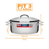 Kit Panela Aço Inox Solar 7,1 Litros + Faqueiro Plenus 6 Peças - Tramontina
