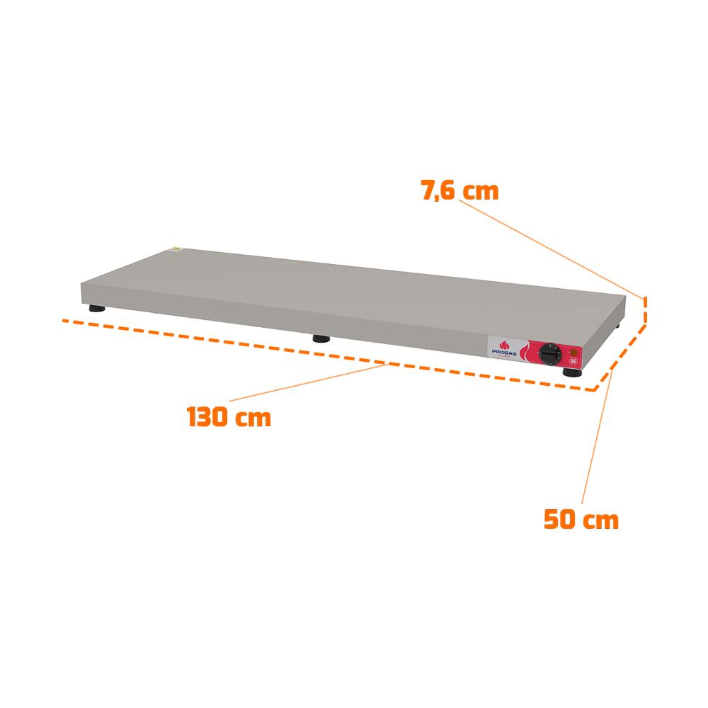 Pista Quente Mesa Aquecida Placa de Aquecimento de Alimentos Inox Elétrica 130cm Prmaq13 220v Progás