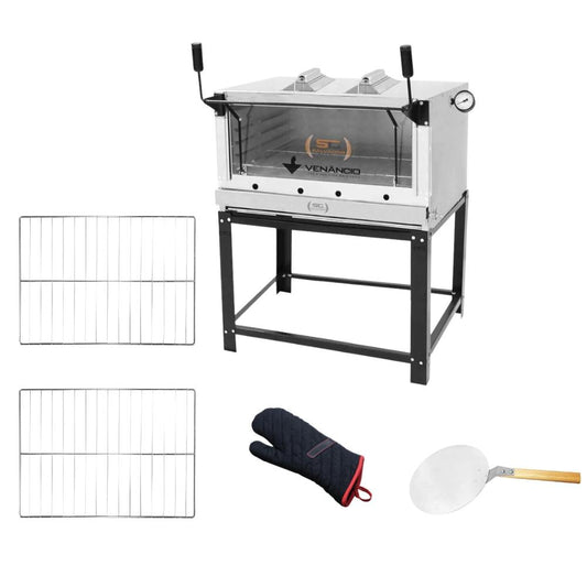 Forno Gás Industrial Infra Roma Inox 90 Firiv90 + 2 Grades Extra + Luva Térmica + pá Pizza - Venâncio