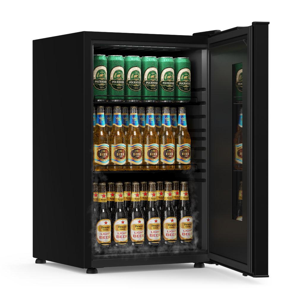 Cervejeira Beer Maxx Preto Onix One Inverter 98/114L Porta Com Visor Digital +2°C a -6ºC VN12TPP 127V - Metalfrio