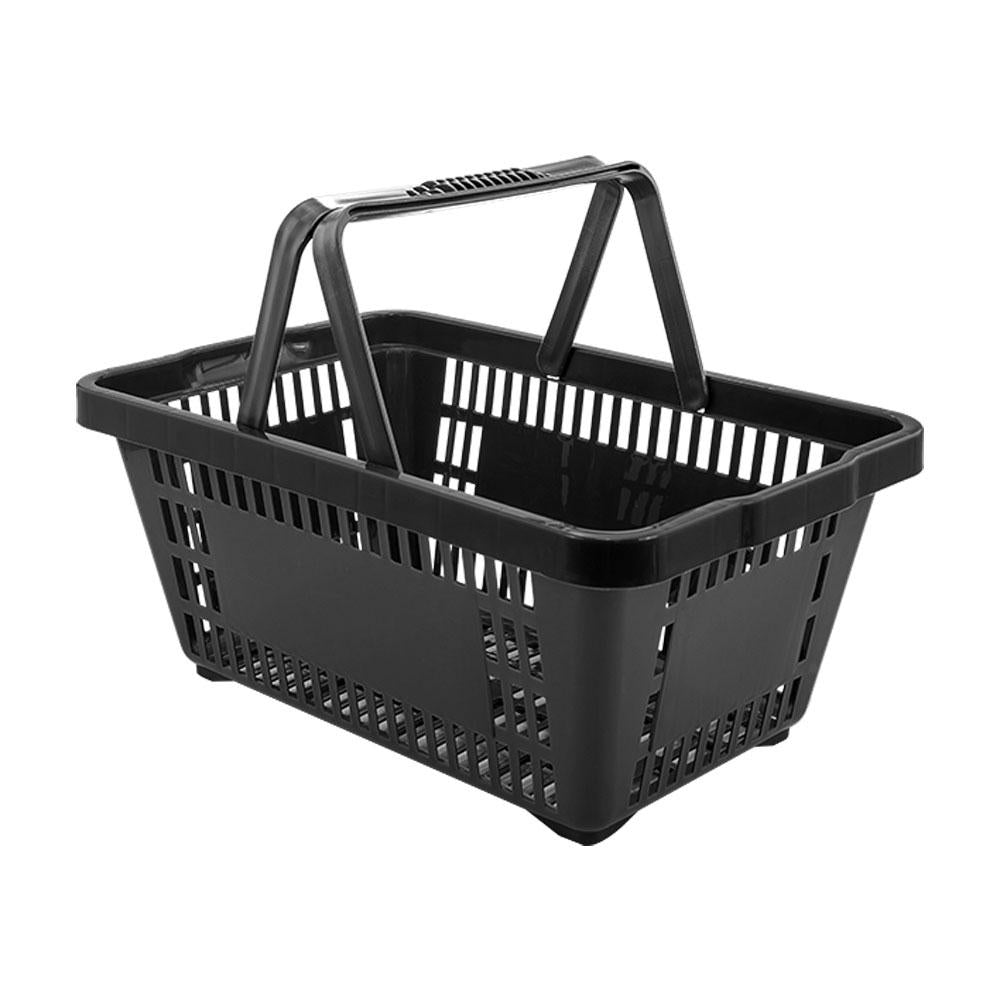 Kit - 10 Cestos Compras Plástica D100 Cód. 3000 Preto - Della Plast