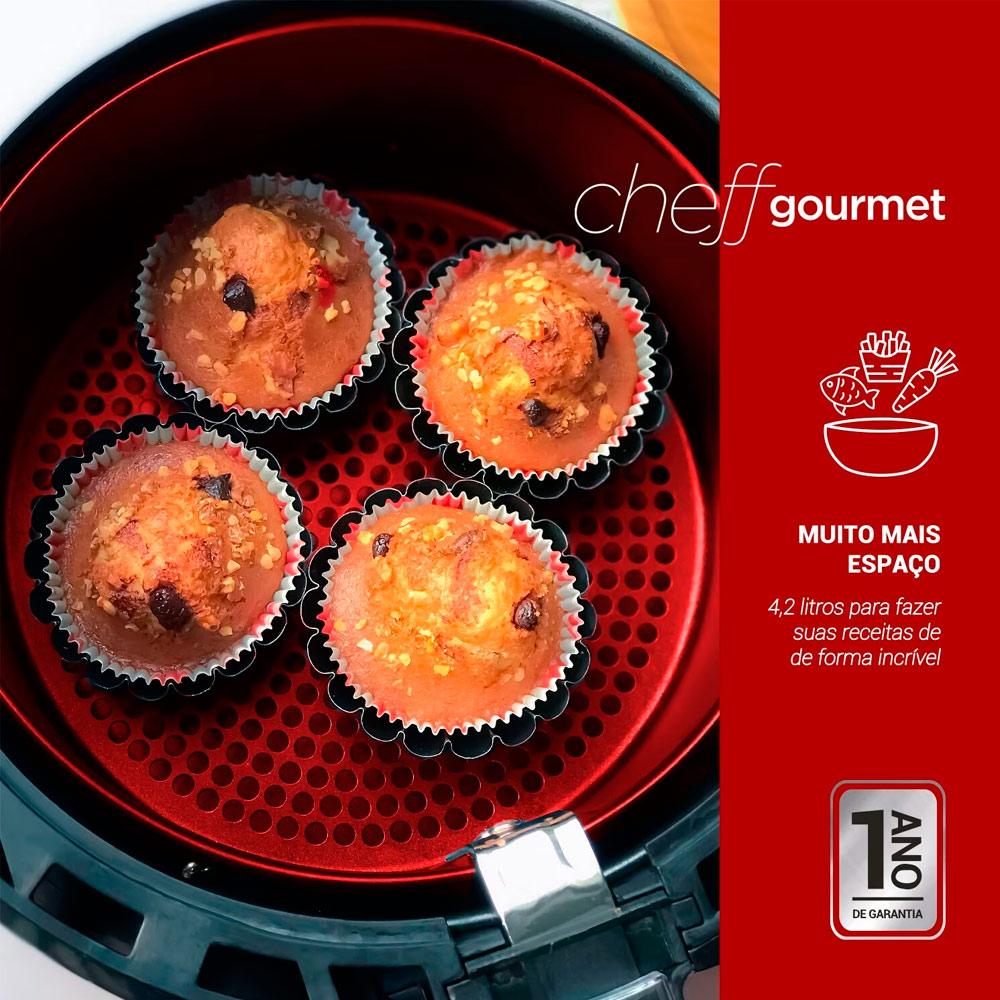 Fritadeira Sem Óleo Airfryer Chef Gourmet 4,2L Preta EAF42P 220V - EOS