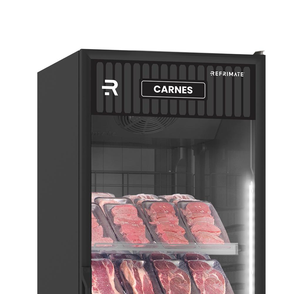 Refrigerador Visa Expositor Preto Para Carnes 570L Porta De Vidro 0°C a 5°C VCCA570PVPP 220V - Refrimate