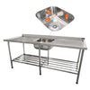 Bancada Mesa 200x70 Inox 430 Com 1 Cuba 50x40x25 Com Grade Inferior - Imeca 6814
