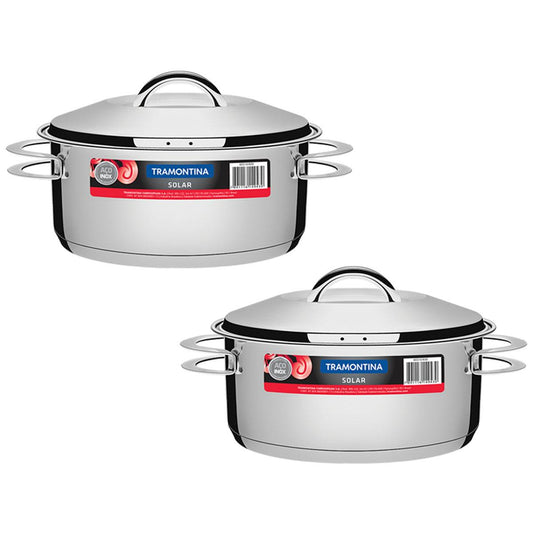 Kit - 2 Panelas Aço Inox Fundo Triplo Solar 4,7l Pit 1 - Tramontina