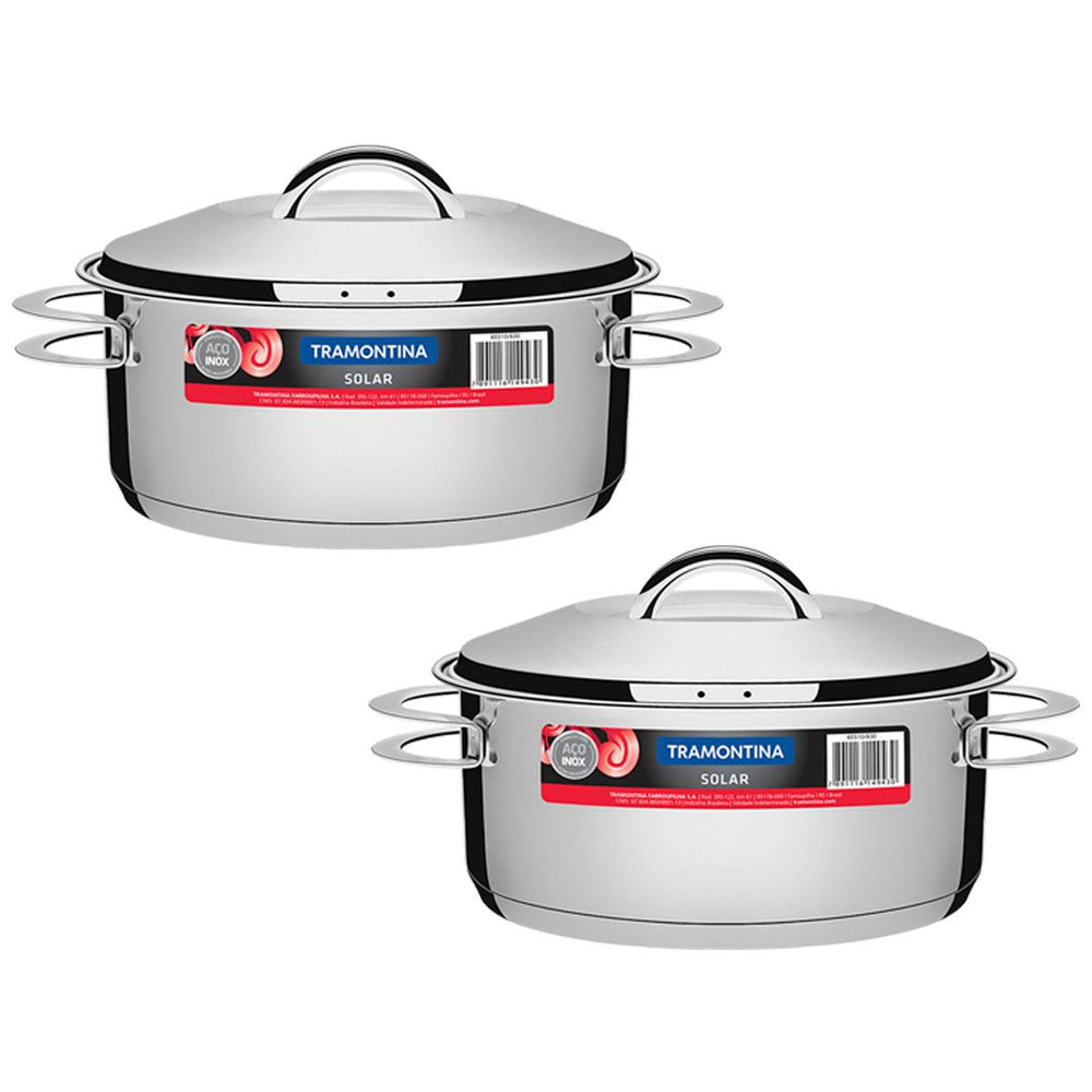 Kit - 2 Panelas Aço Inox Fundo Triplo Solar 4,7l Pit 1 - Tramontina