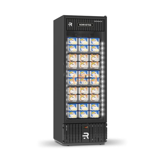Visa Cooler Sorvete Porta Vidro ar Forçado -22ºc 570l Vcs570pvpp Preto/preto 220v - Refrimate