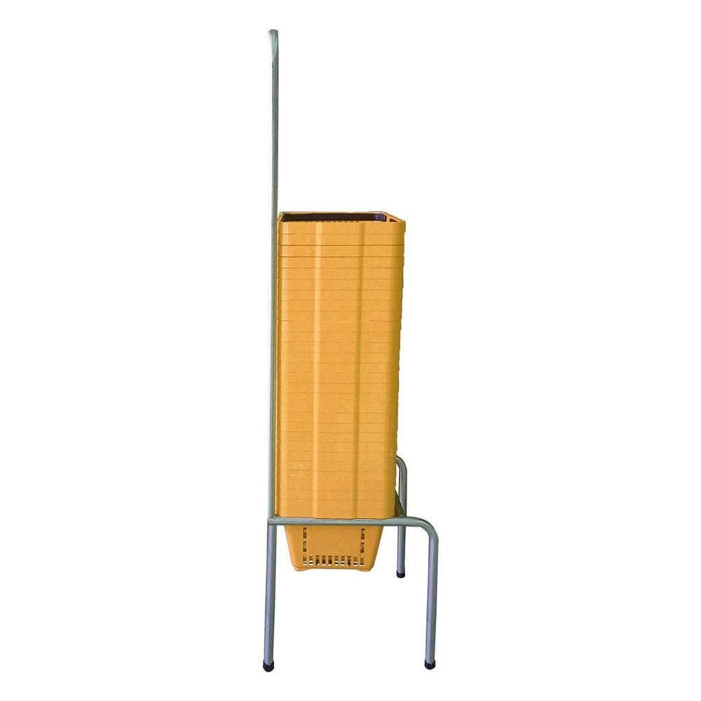 Kit Suporte Para Cestos De Compras Simples + 30 Cestos D100 Amarelo