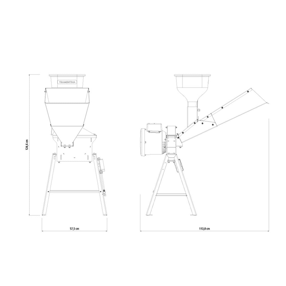 Triturador Elétrico Suporte Triangular Motor 2 hp Saída Lateral Te25t Bivolt - Tramontina 79852342