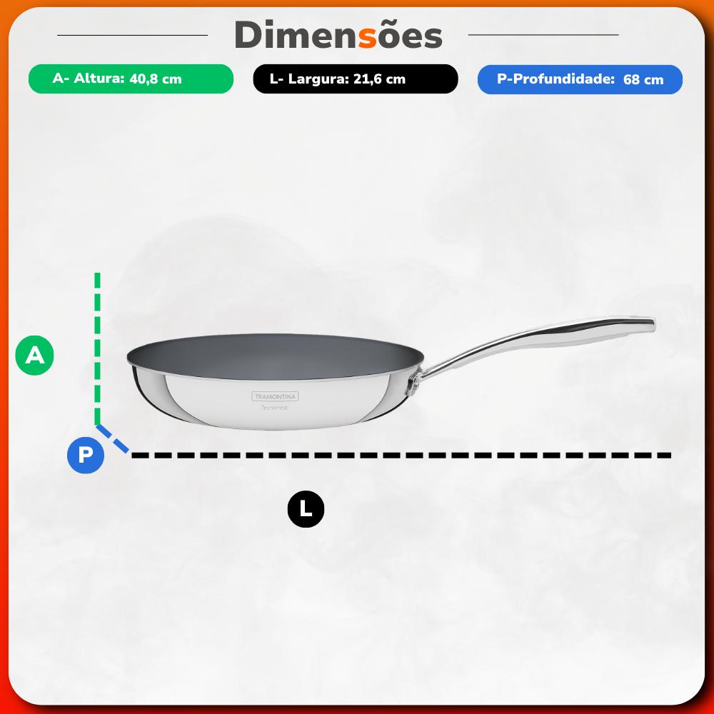 Frigideira Grano 20cm Aço Inox Triplo e Revestimento Interno Cerâmico Grafite - Tramontina 62155206
