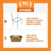 Kit - Suporte Para Cestos de Compras Simples + 30 Cestos D100 Amarelo