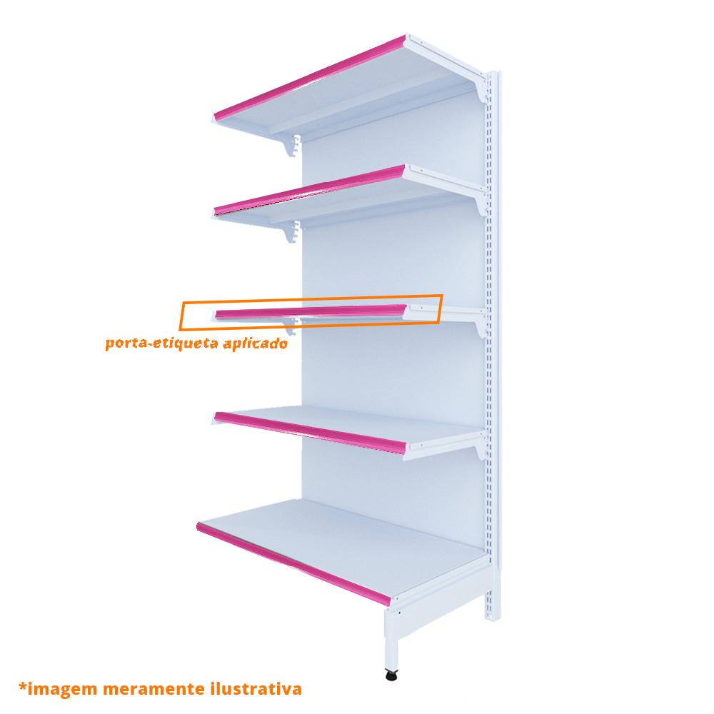 Gôndola Prateleira New Plus 1,70 Parede Continuação GPC - Sa Gôndolas Porta Etiquetas Rosa
